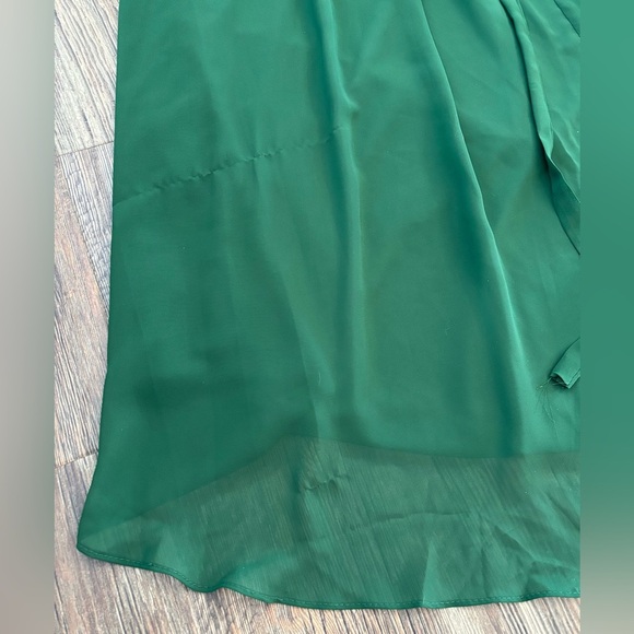 Emerald Green Lace Formal Bridesmaid Prom Dress Sz 9 Hi-Low Corset Built-in Bra - Picture 16 of 16